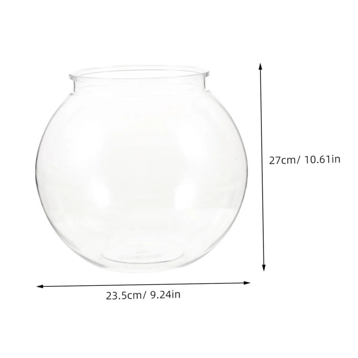Toyvian Acuario Redondo Transparente Pequeño para Peces Pecera Decorativa de Plástico Resistente Pecera de Escritorio para Decoración de y Oficina