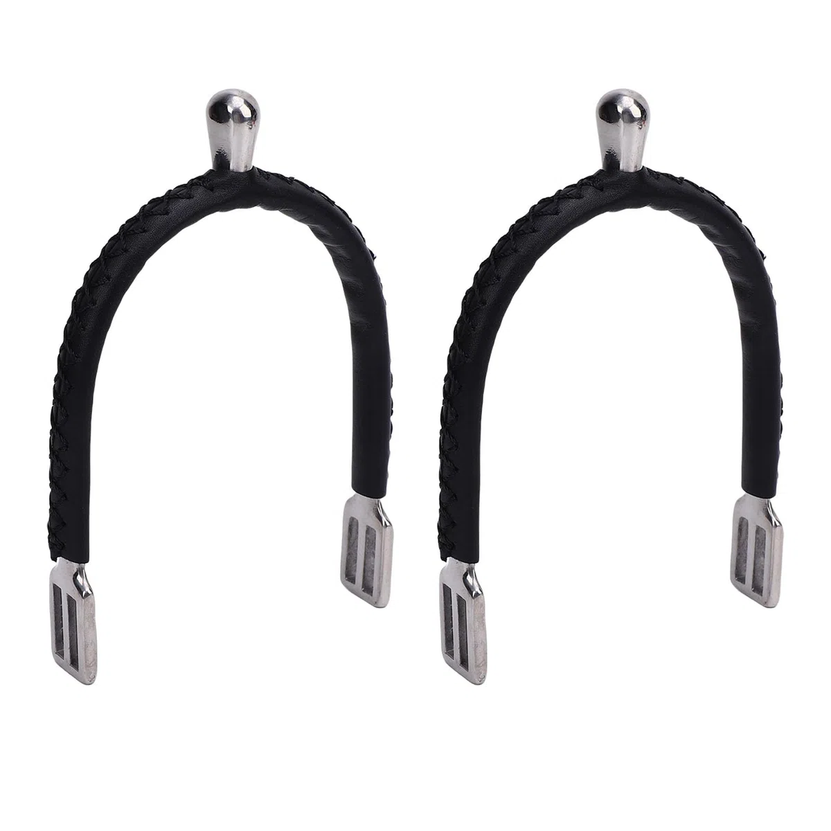 Jiawu Espuelas de Caballo, Espuelas de Acero Inoxidable y Cuero Hechas a Mano para Entrenamiento y Protección Ecuestre, Equipo de Entrenamiento de Equitación con Correas Ajustables Diseño de Cabeza