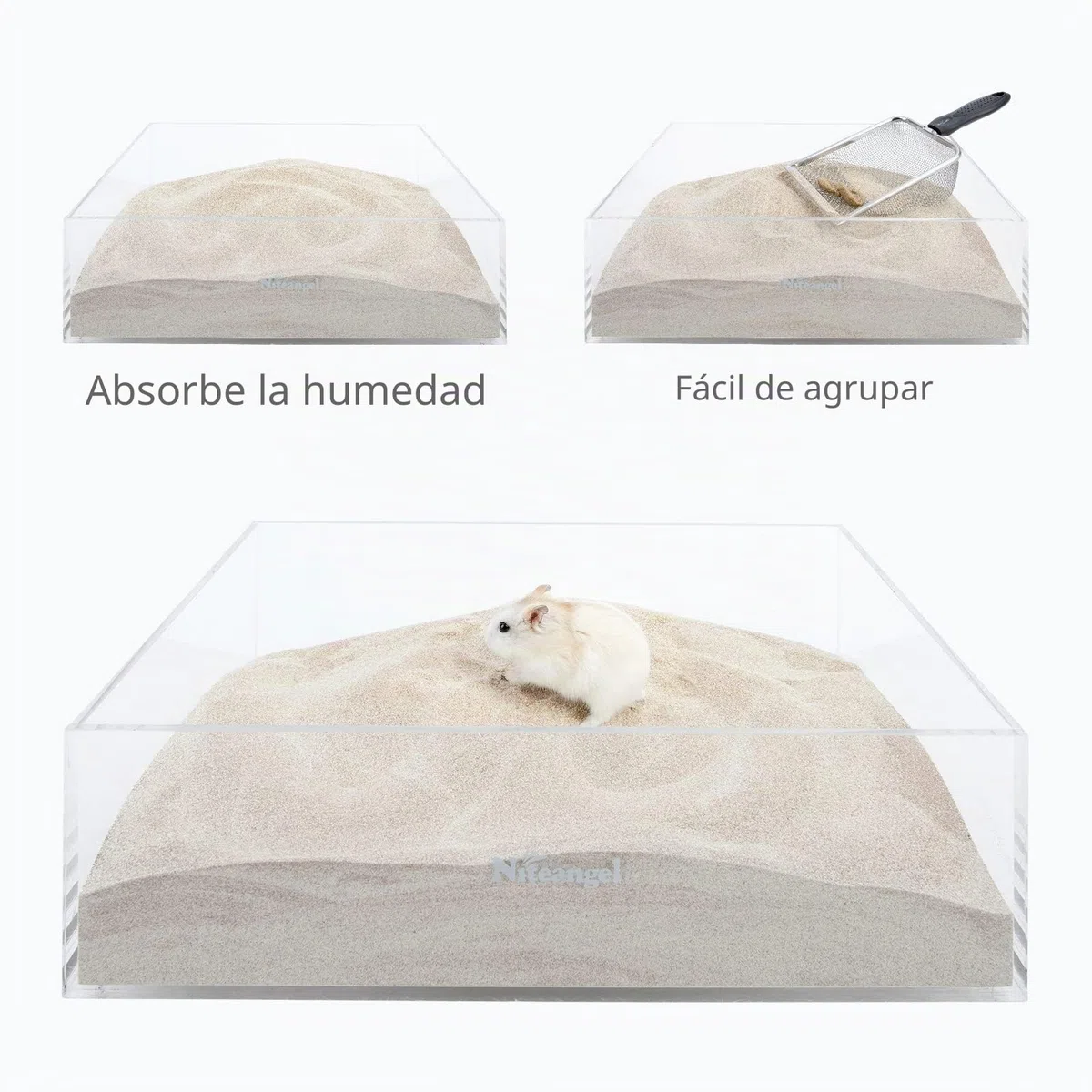Niteangel Arena de baño del desierto para hámster, arena para baño o orinal sin polvo para hámster, chinchillas, jerbos, ratones, degu u otras mascotas pequeñas