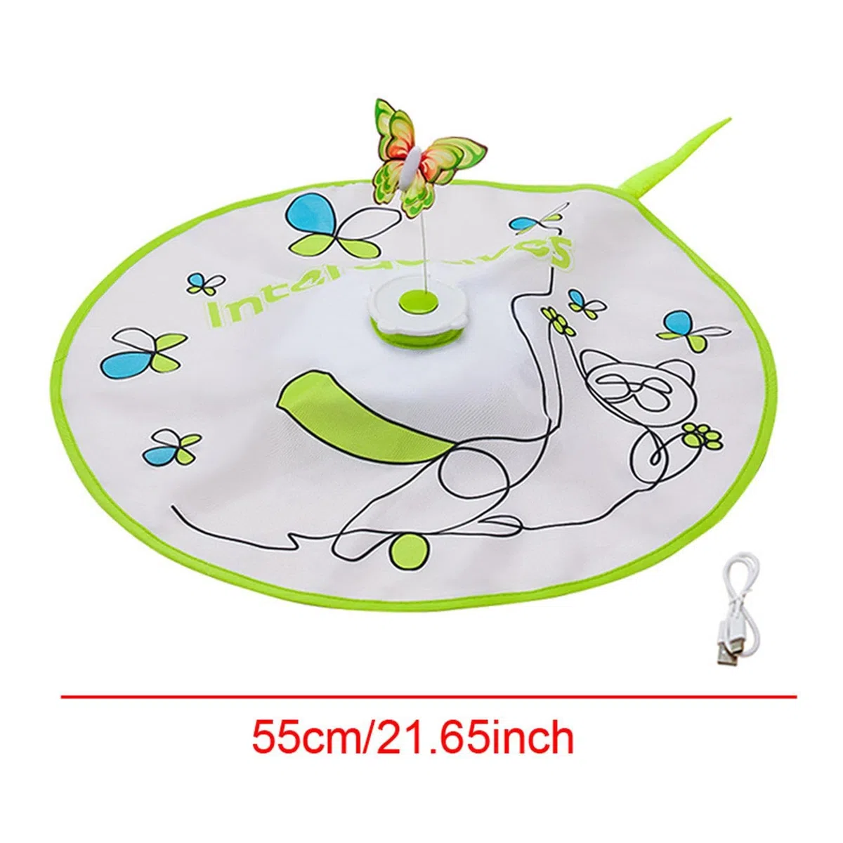 Juguete Interactivo para Gatos, Juguete Eléctrico Giratorio con Plumas para Gatos, Mariposa Ligera Y Aleteante para Entrenamiento de Persecución Y Jue