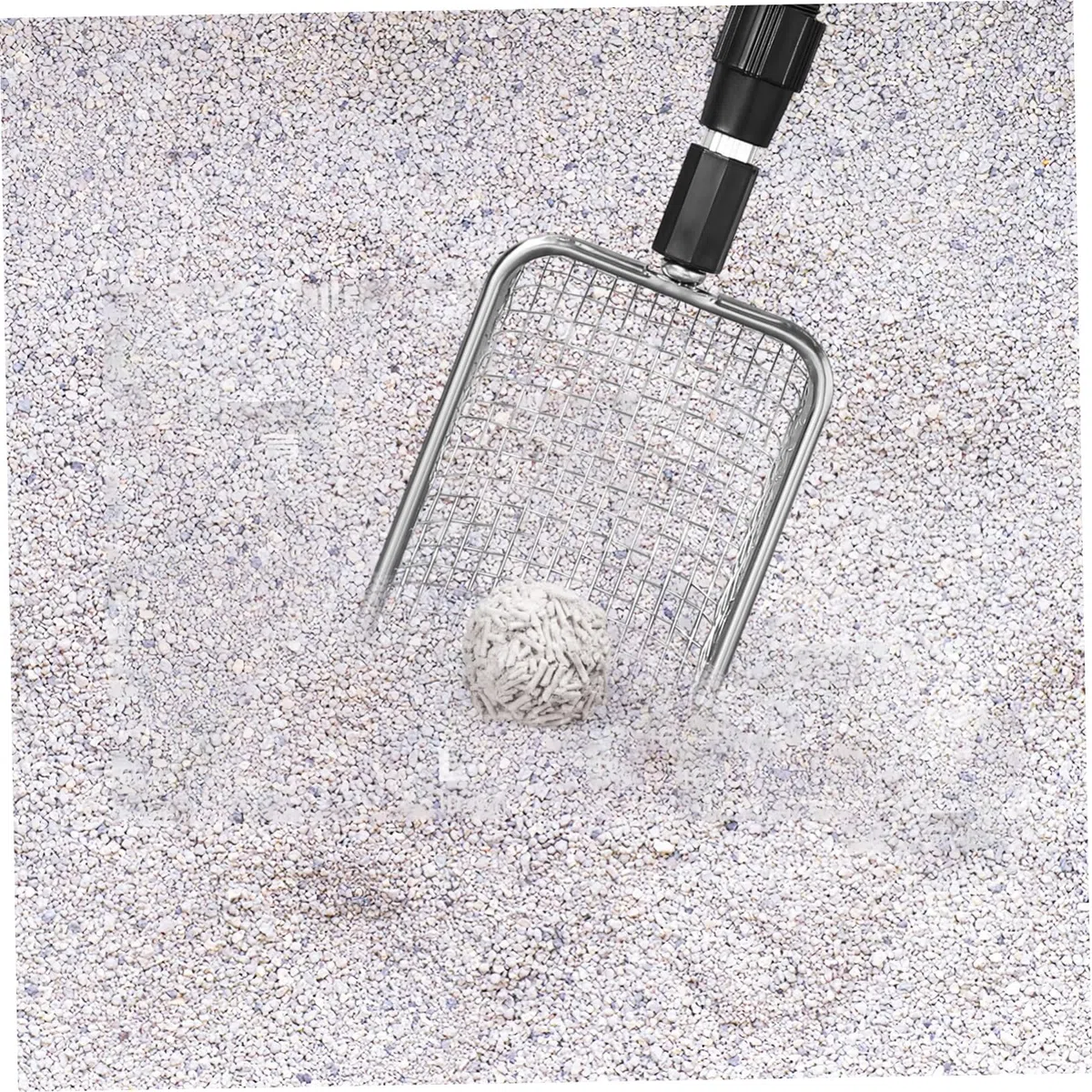Toyvian 2 Piezas Palas para Inoxidable Mango Telescópico y Malla para Limpieza de Areneros Herramienta Ergonómica para Mascotas