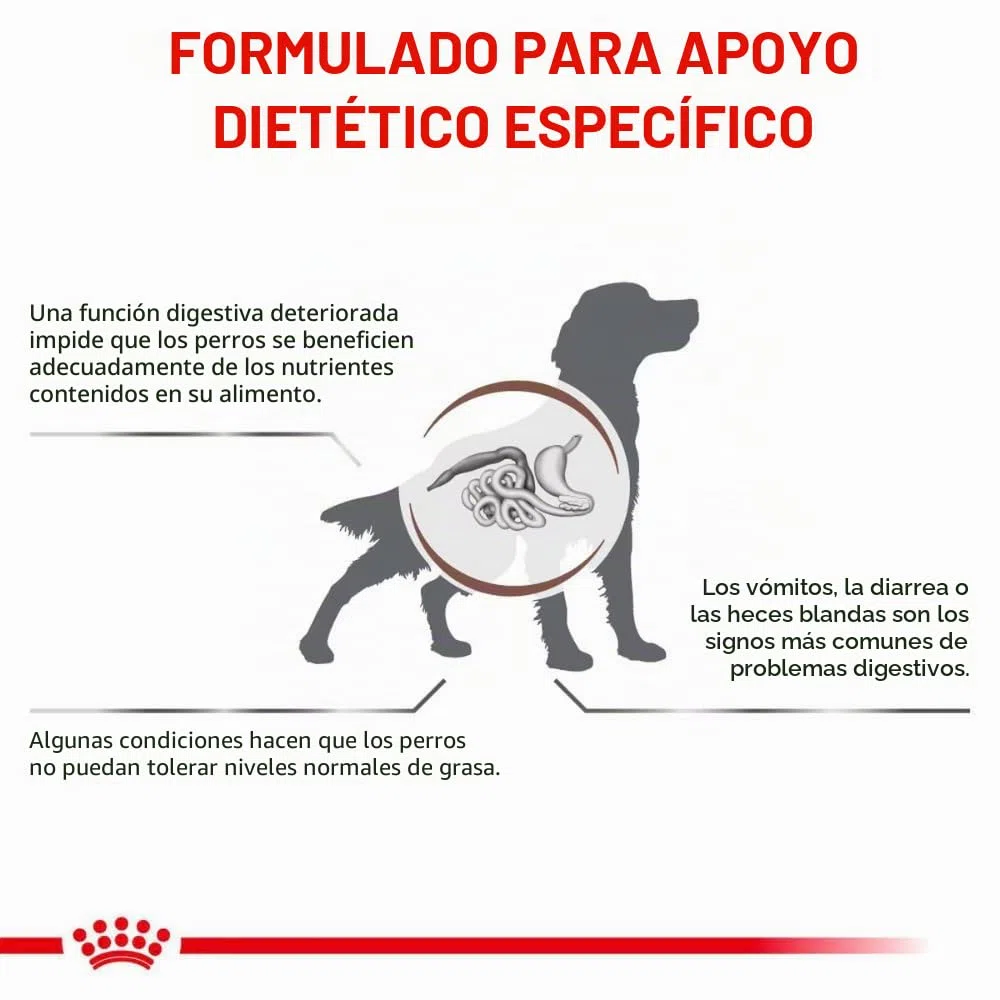 Royal Canin Veterinary Gastrointestinal Low Fat Mousse | 12 x 420 g | Pienso Completo para Perros Adultos | para el Apoyo digestivo y la obesidad.