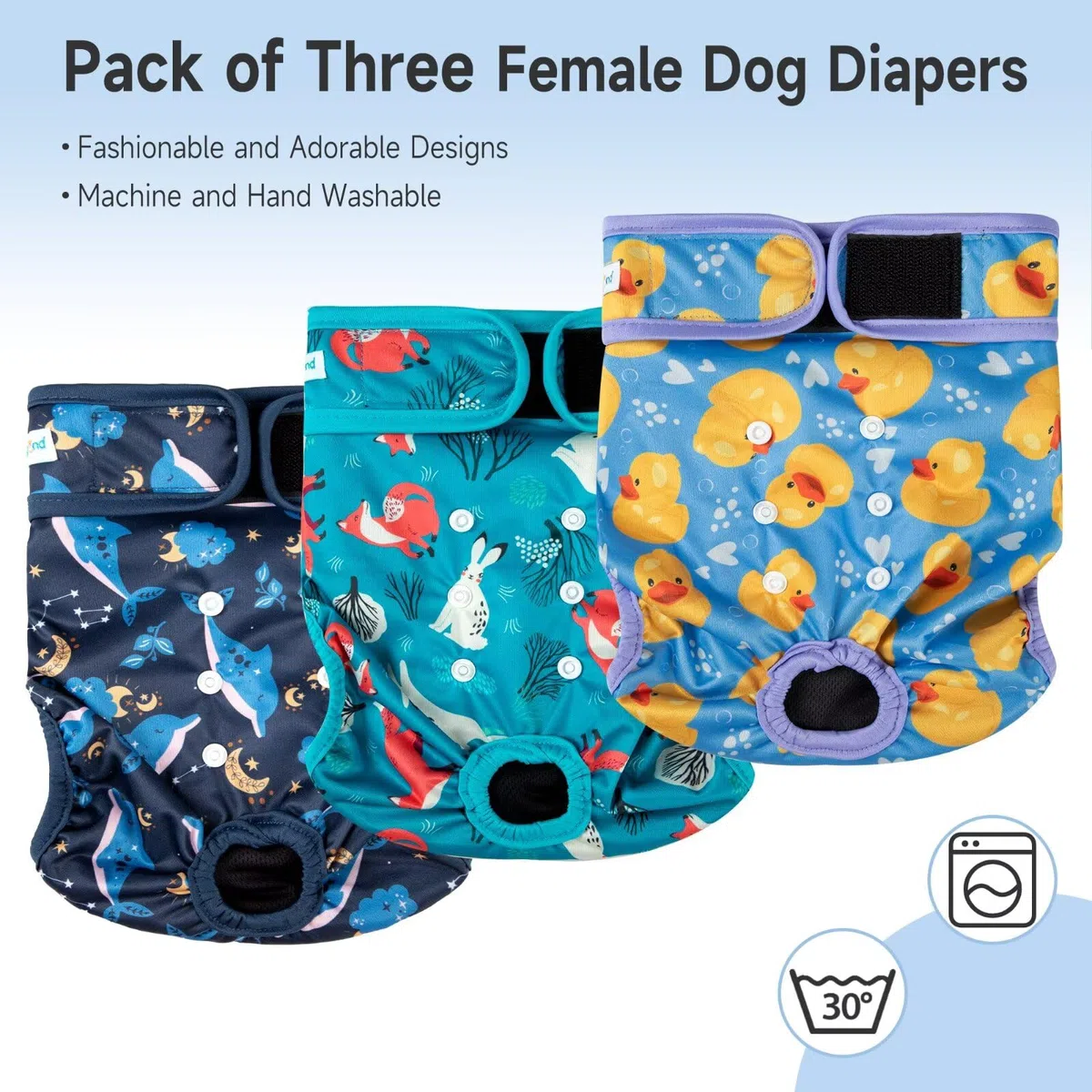 Paw Legend Pañales lavables y reutilizables para perras, pañales para perras de calor, pañales para perras (3 unidades, XL)