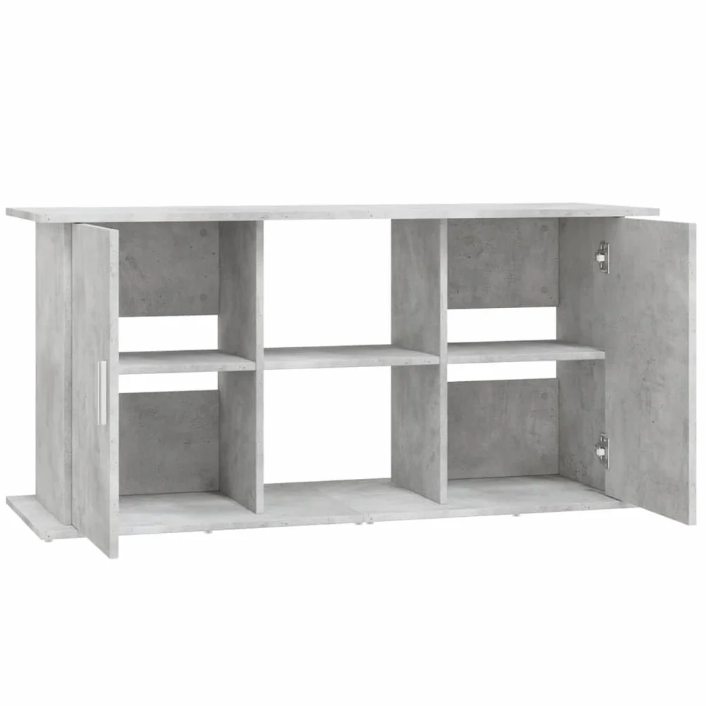 Soporte para acuario, color gris hormigón, material de madera, 121 x 41 x 58 cm, armario inferior estable con espacio de almacenamiento y cajón como estante, muebles, zócalo para peceras