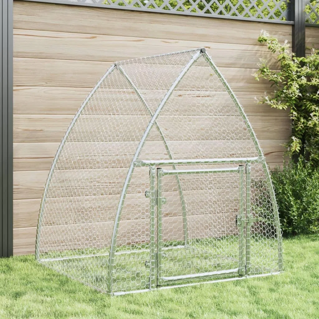 Conejera de acero galvanizado plateado, 105 x 100 x 120 cm, con puerta y cerradura, espacioso recinto para animales pequeños para conejos, cobayas, hámster y roedores