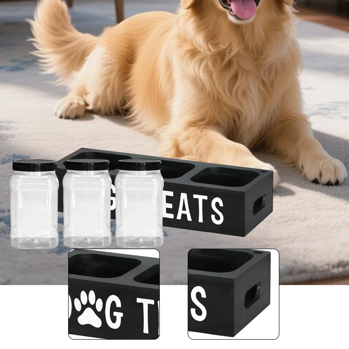 Sharplace Contenedor Transparente para para Perros, Almacenamiento de Alimentos, Accesorios para Mascotas, Opción de Almacenamiento Simple Y Compacta Pa