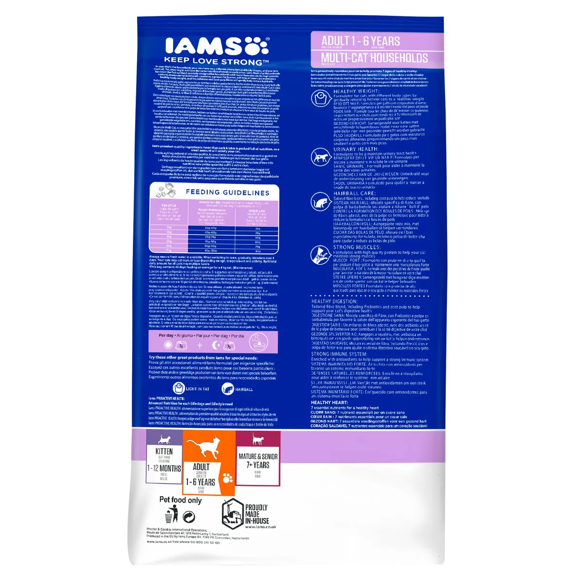 IAMS ProActive Health Adult & Mature & Senior Multi-Cat Households with Salmon & Chicken 15 Kg