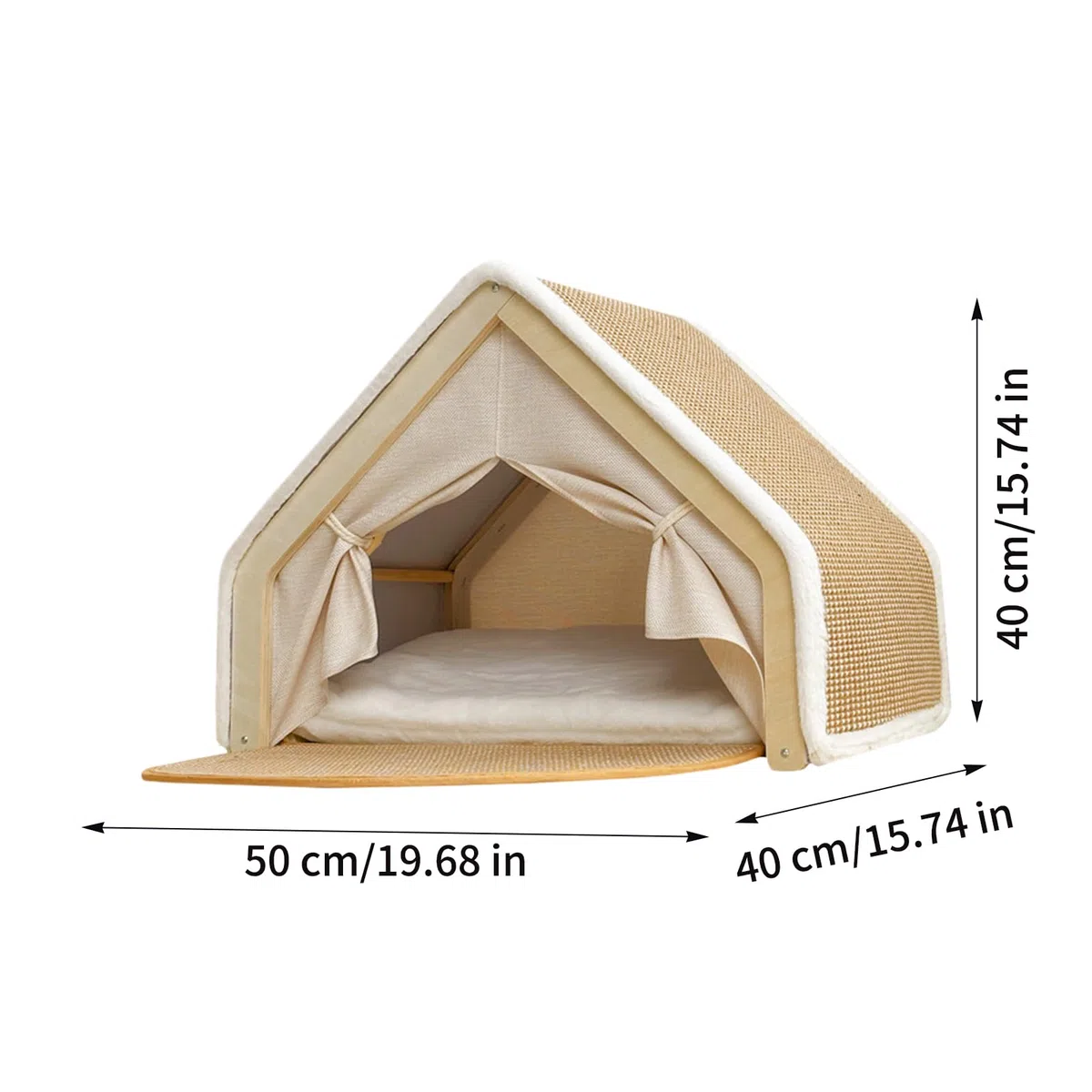 Tienda Cama Gatos Tablero De Rascador Sisal Y Casa | Tienda para en Interior del Hogar Dormitorio Habitación de Mascotas Suelo Invierno