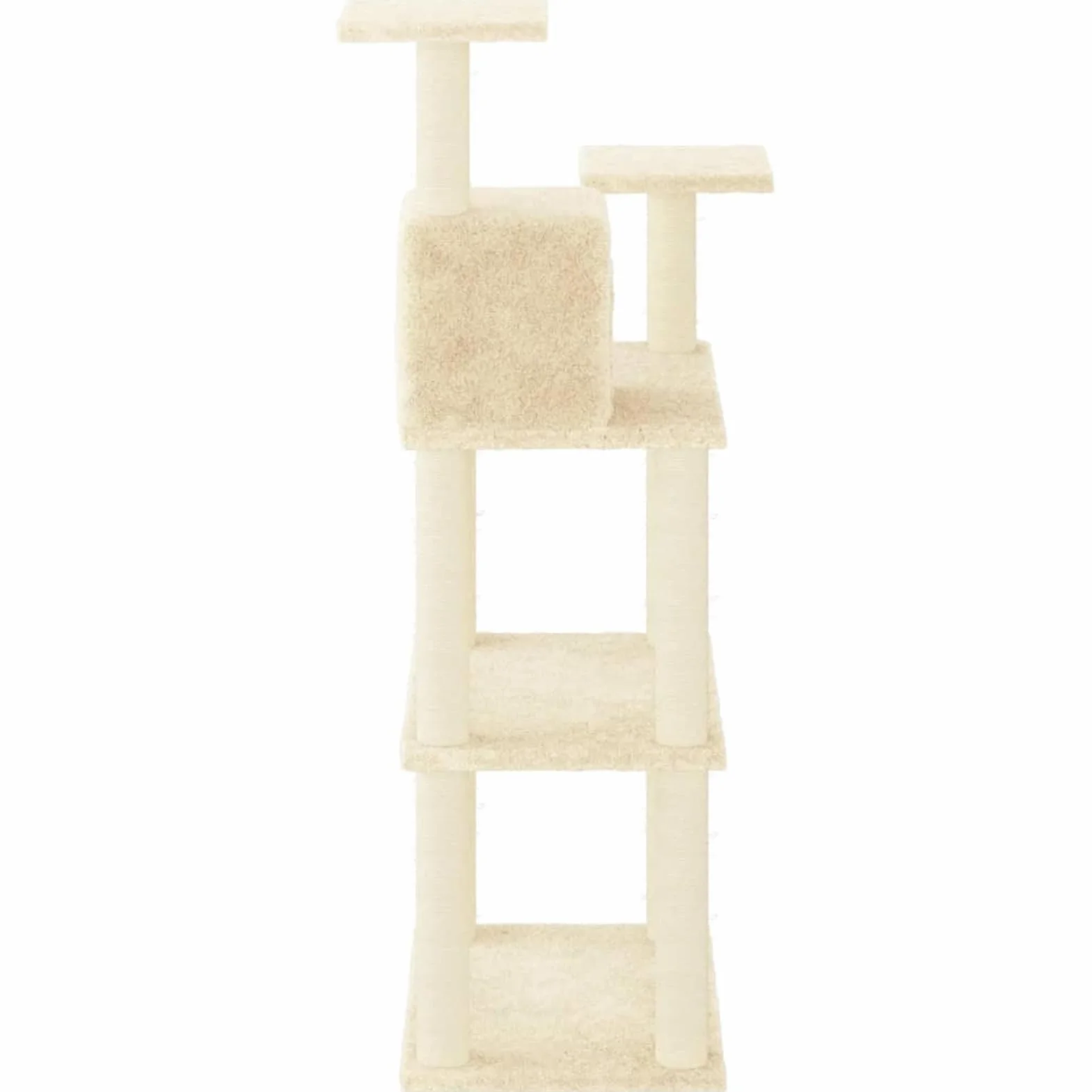 LAPOOH Rascador para Gatos con Postes de sisal, Arbol para Gatos, Gatos Accesorios, Arranhador para Gatos, Arbol Rascador Gatos, Crema 119 cm