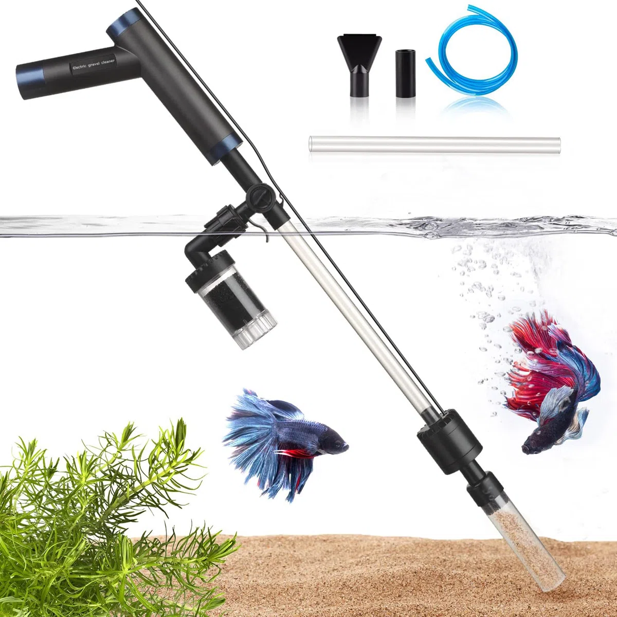 Lavadora Permanente de hábitat subacuático de 6 W con filtración de Pasos y Pantallas de Espuma para eliminación eficaz de residuos Juego de Limpieza de acuarios
