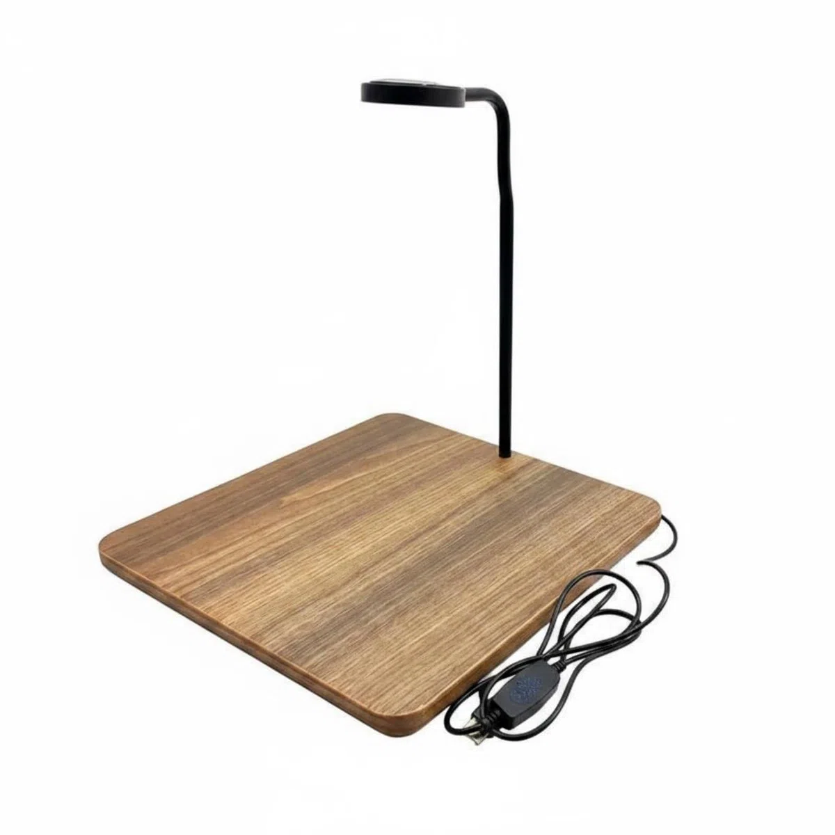 Perfeclan Lámpara de Acuario LED Luz de Tanque Pequeño Lámpara para Plantas Acuáticas Iluminación de Pecera con Cuello Regulable Control de y Encendido Base de, Nogal, Grande