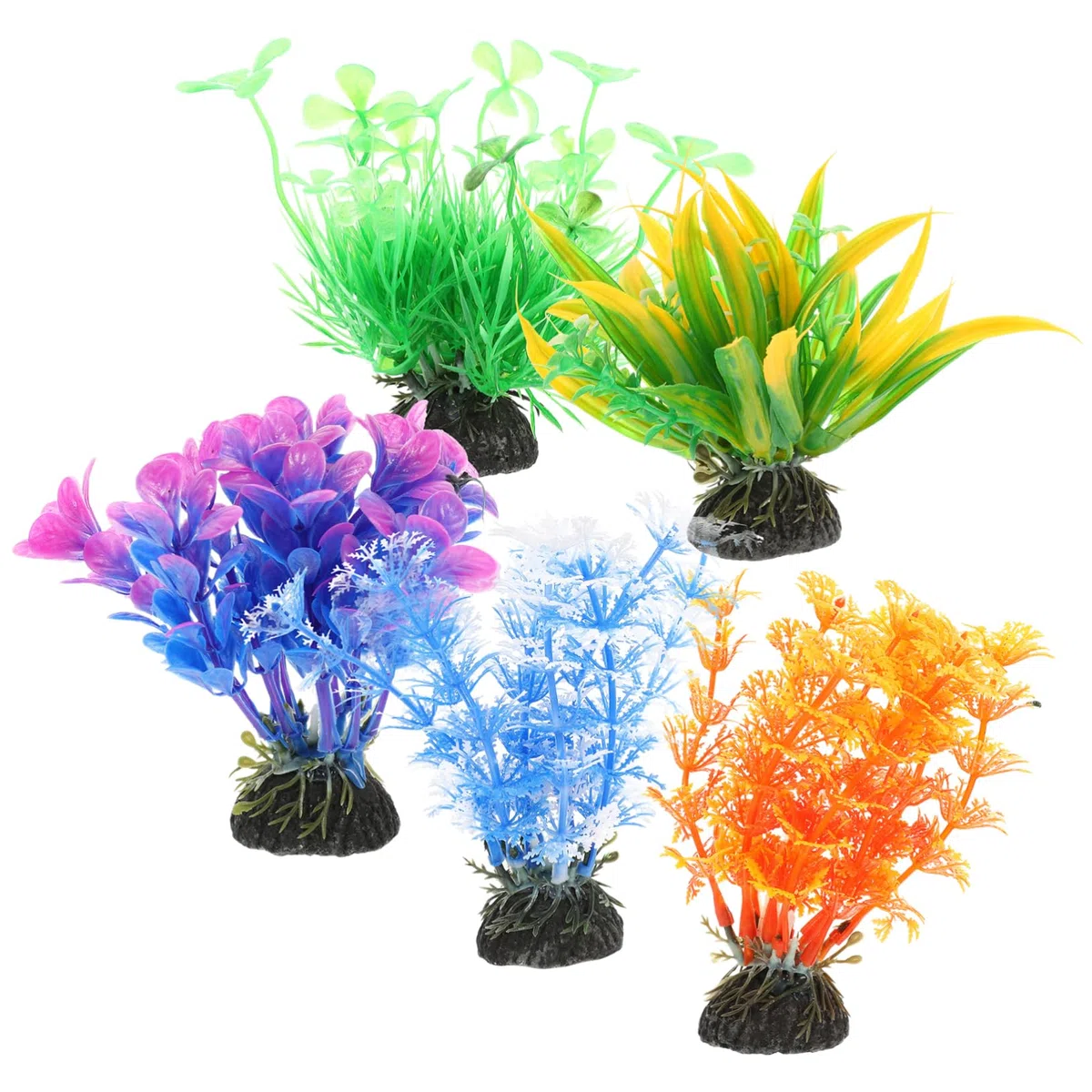 Cabilock 5 Series Artificial Plants Fake Plants Decoración Chic Decoración De Peces Estanque Falso Plantas De Plastico para Acuarios Plantas Artificiales De Peces El Plastico 5 Piezas X 5
