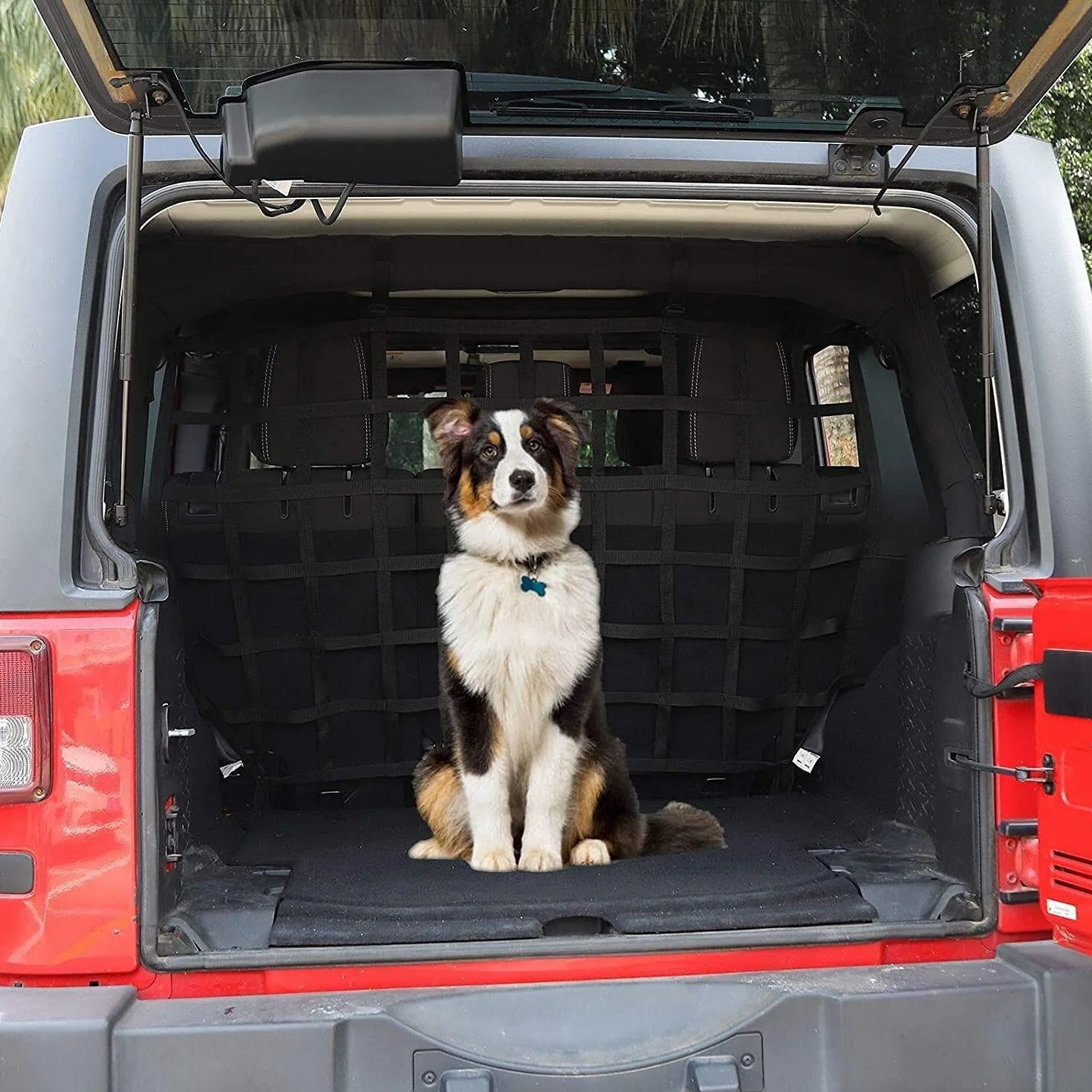 Red de Seguridad para Mascotas, Malla Protectora para Perros para Jeep Wrangler JK JL de 4 Puertas (2007-2025), Ideal para Mascotas Medianas y Grandes.
