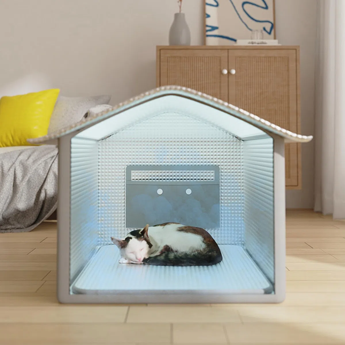 Caseta Aislada para Gatos Suministros Mascotas Camas Perros Muebles