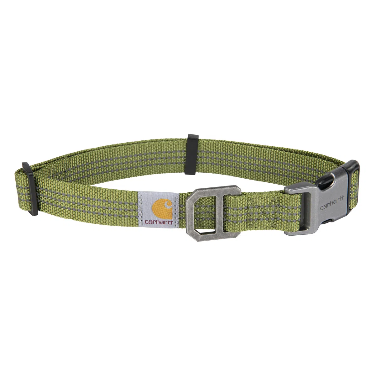 Carhartt Collares de Nailon Totalmente Ajustables para Perros, Costuras Reflectantes para Mayor Visibilidad, Musgo Claro (cincha de Nailon), Grande | Correa de nailon, totalmente ajustable con hebilla de liberación lateral duradera y costuras reflectantes