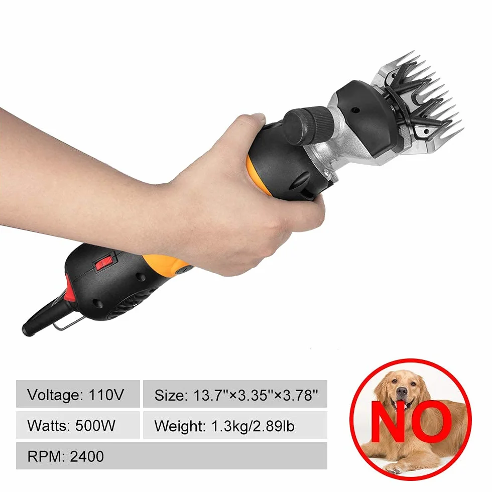 BEETRO Tijeras eléctricas profesionales de ovejas, 500 W, cortapelos para ovejas, alpacas, cabras y más, 6 velocidades, resistente, para granjas, animales de granja