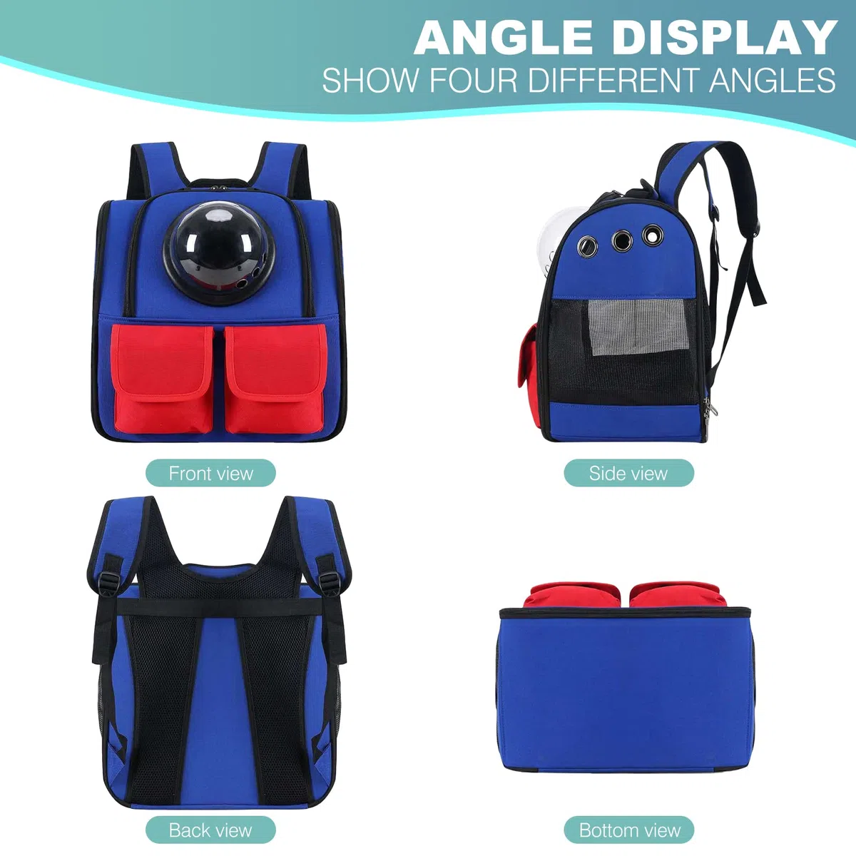 PETCUTE Mochila para Gatos,Mochila Transportín Perro,Plegable Mochila para Transporte de Mascotas con Cápsula Espacial Ventilada,Mochila Transportín Gato con Cama de Felpa Suave,Aerolínea Aprobada