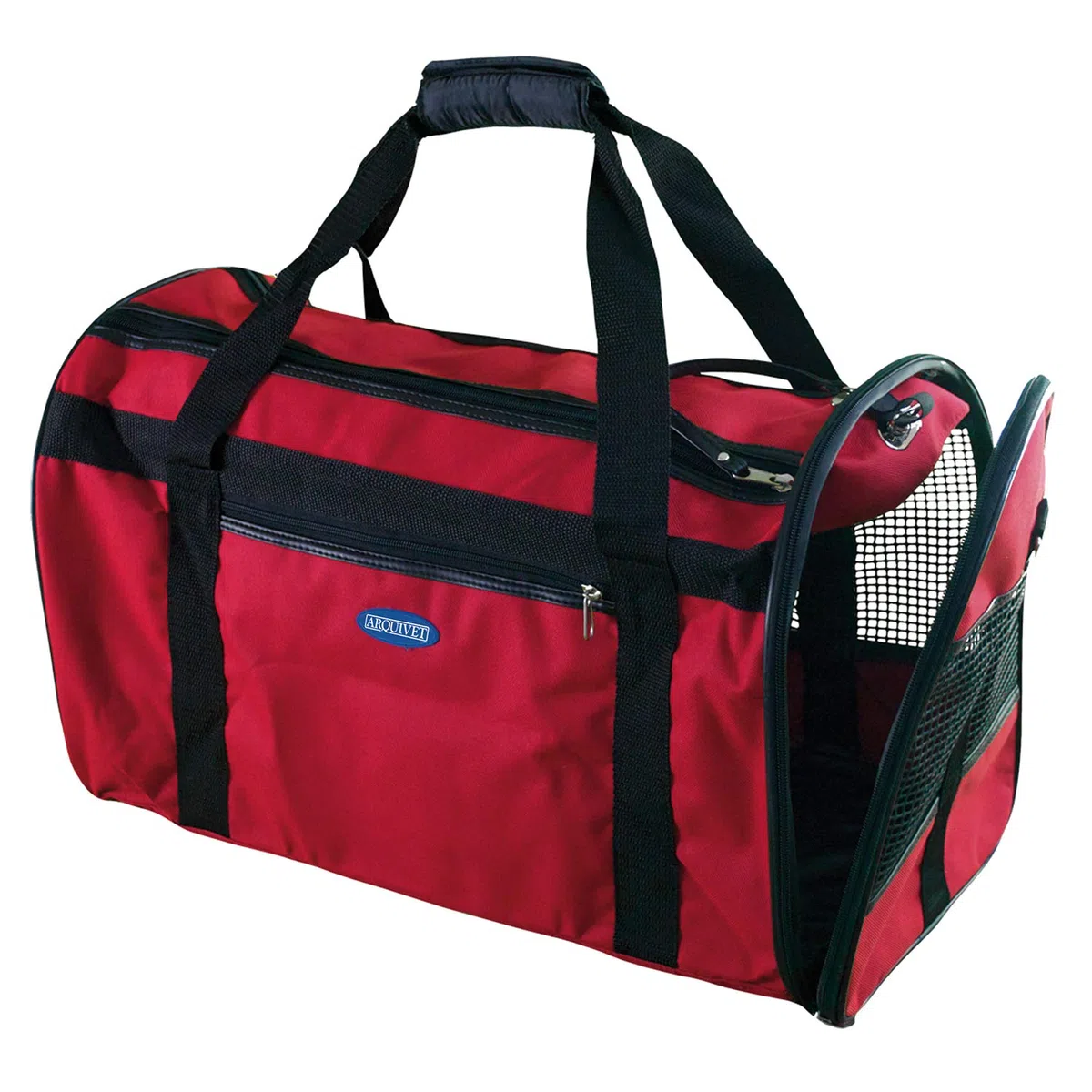 Arquivet, Bolso Grande de Viaje Rojo para Mascotas - 50 x 30 x 26 cm - Transportín Plegable para Perros y Gatos - con Apertura Superior y Lateral - Ideal para el Transporte de tu Mascota