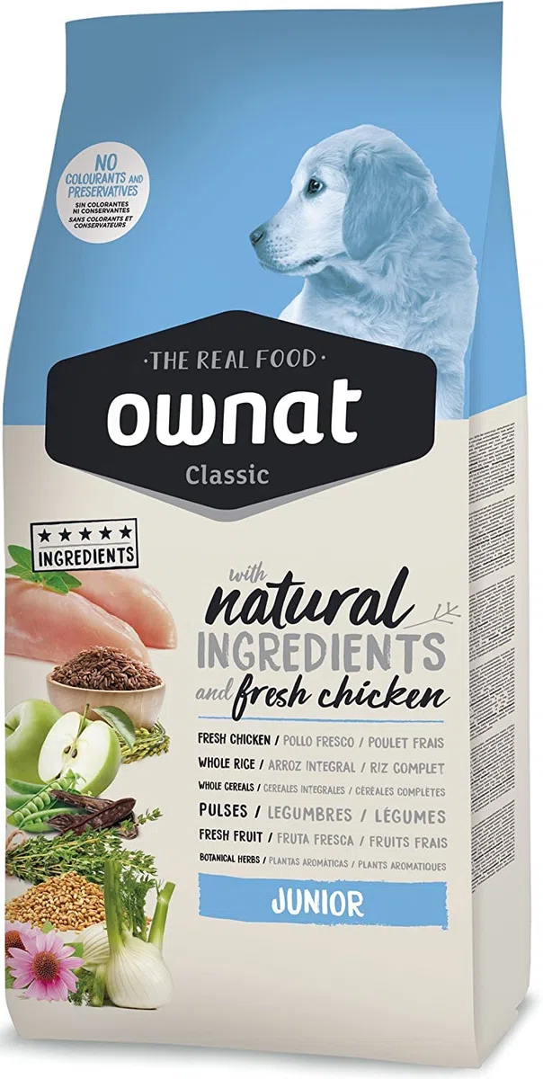 Peyca Ownat Classic Junior Pollo 12kg, pienso para Cachorros, Perros pequeños.
