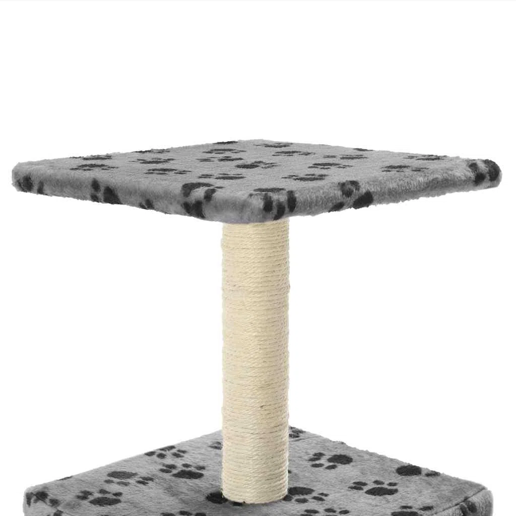 Árbol rascador pequeño de 55 cm con cueva de sisal, color gris