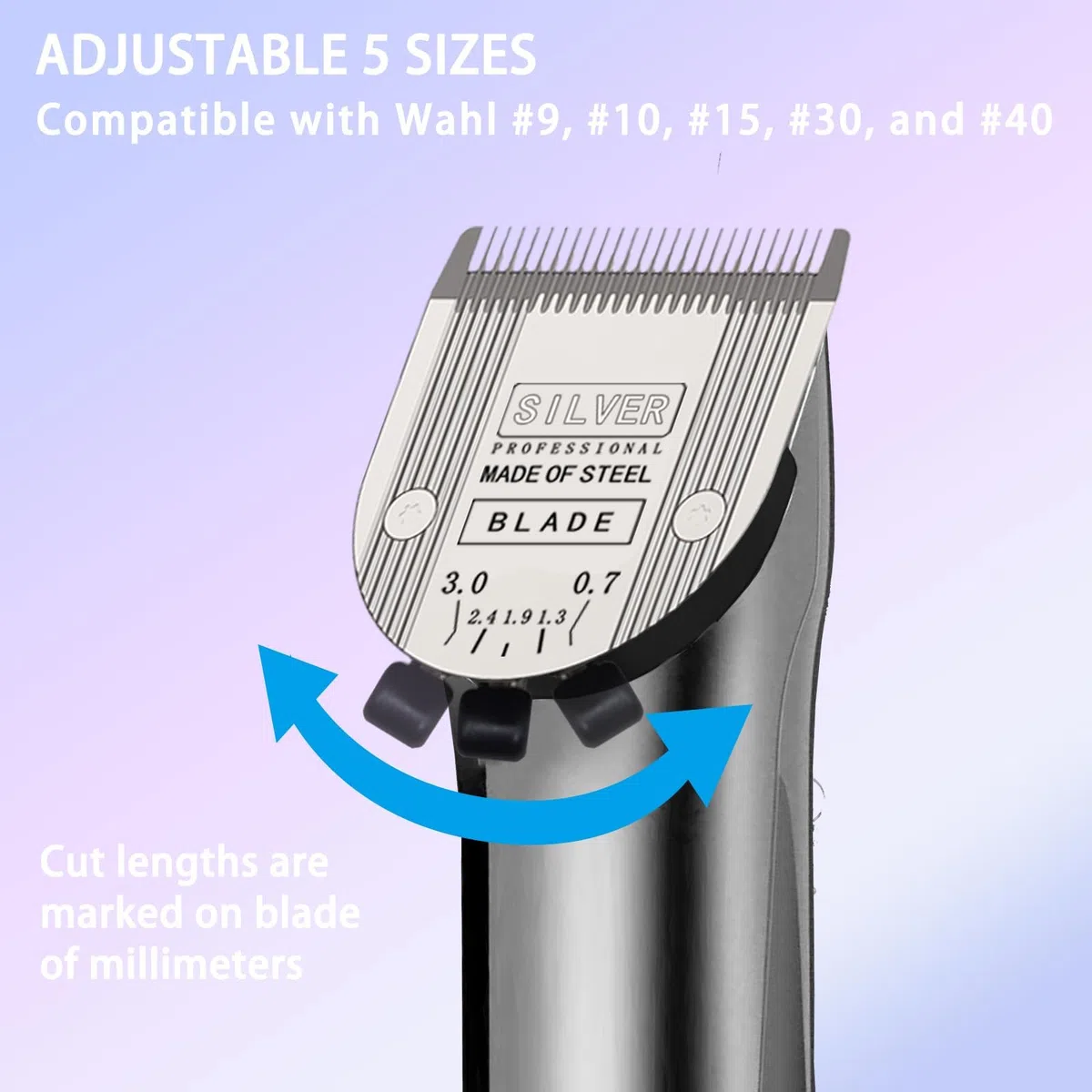 3 cuchillas de repuesto 5 en 1 compatibles con Wahl Bravura Clipper. Chromado, Creativa, Figura. Cortaperros para perros Grooming