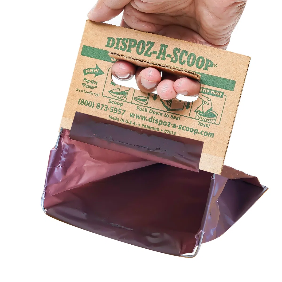 Dispoz-A-Scoop Bolsas para caca para perros (paquete de 96) | Scoopers fáciles de seguridad | Bolsas desechables para residuos de mascotas, cuchara y sello, sin perfume