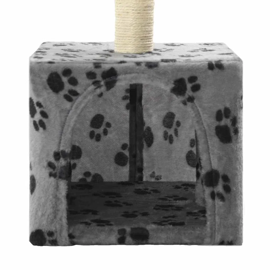Árbol rascador pequeño de 55 cm con cueva de sisal, color gris