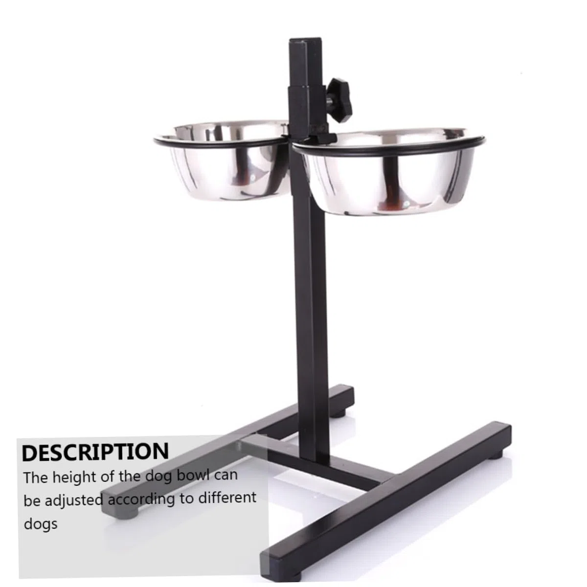Housoutil Comedero para Perros Elevado 2 Cuencos de Acero Inoxidable, Regulable en Posición, Base Estable para Perros y Gatos