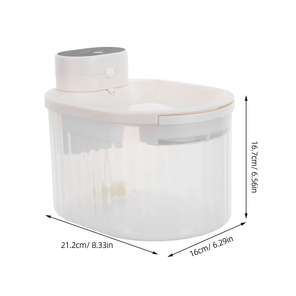 Mikikit Fuente de Agua para Gatos Estación de Bebida para Gatos Agua Corriente Filtrada Inalámbrica Abs 3 L Blanco para Interior Mascotas