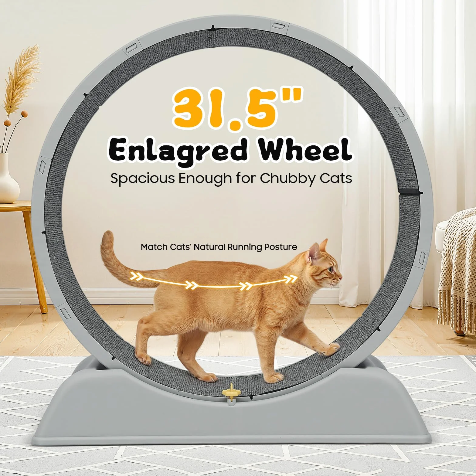 Cinta de correr gris para gatos, cinta de correr para gatos, juguete de empleo en interiores, para gatos domésticos, correr, caminar, entrenar (gris)