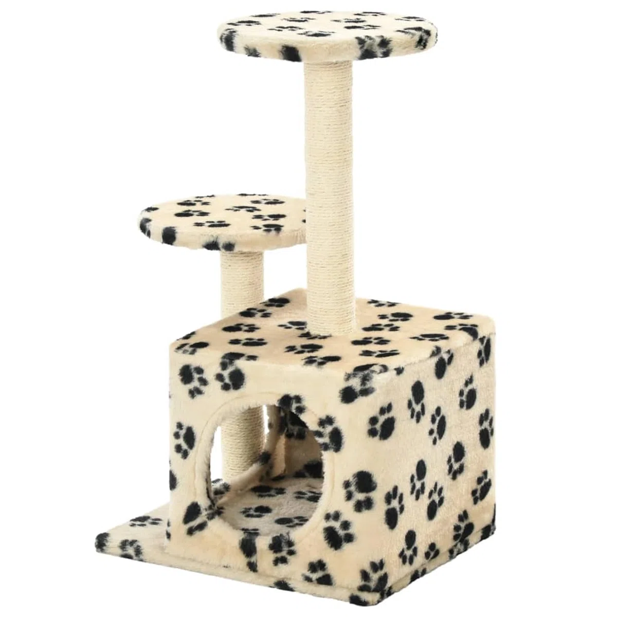 ShGaxin Rascador para Gatos con Poste de sisal, Arbol para Gatos, Gatos Accesorios, Arranhador para Gatos, Arbol Rascador Gatos, 60 cm Huellas Beige