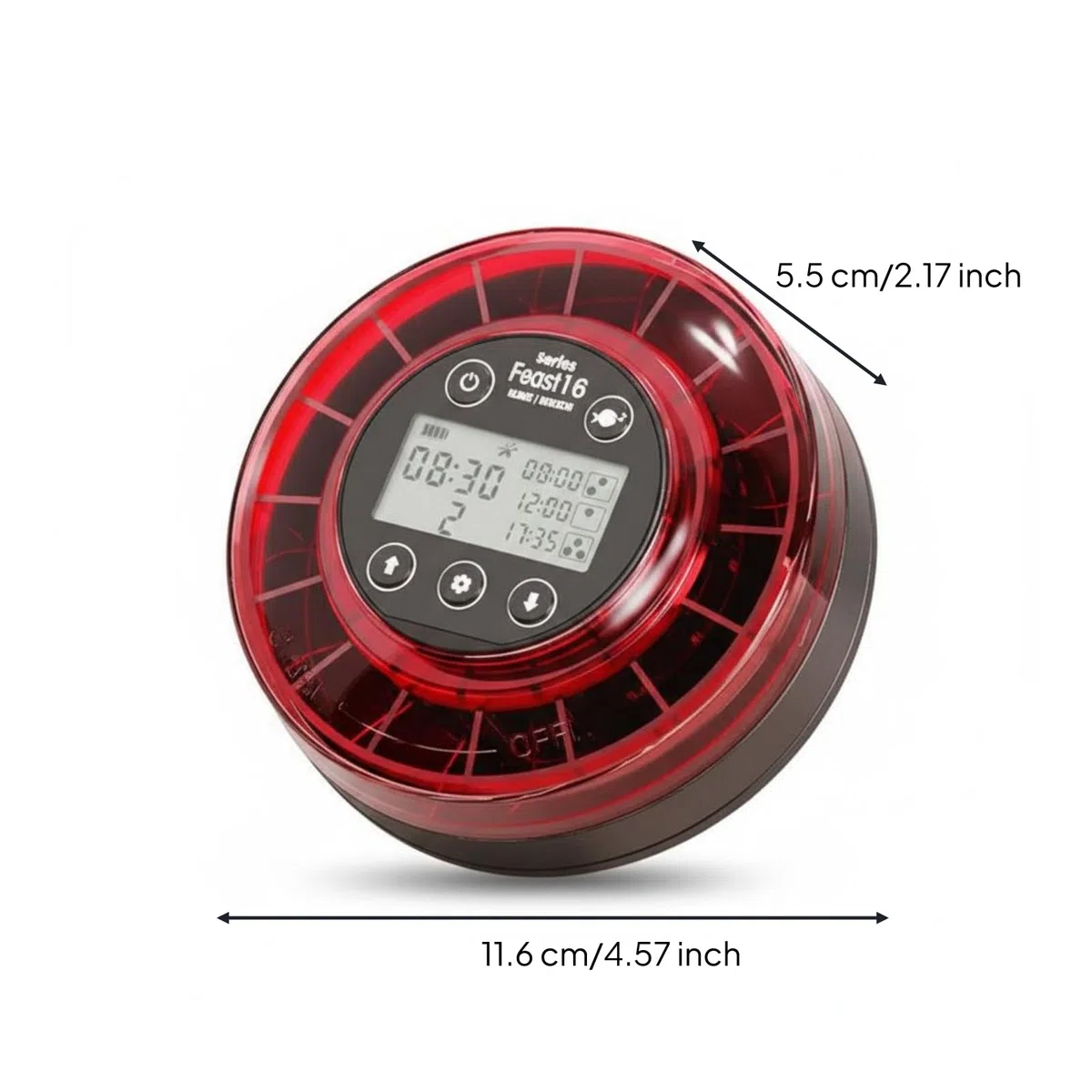 Alimentador Automático Peces Control Preciso Dispensador Automático Comida Peces a Prueba de Humedad Alimentador, Rojo, Style to 1