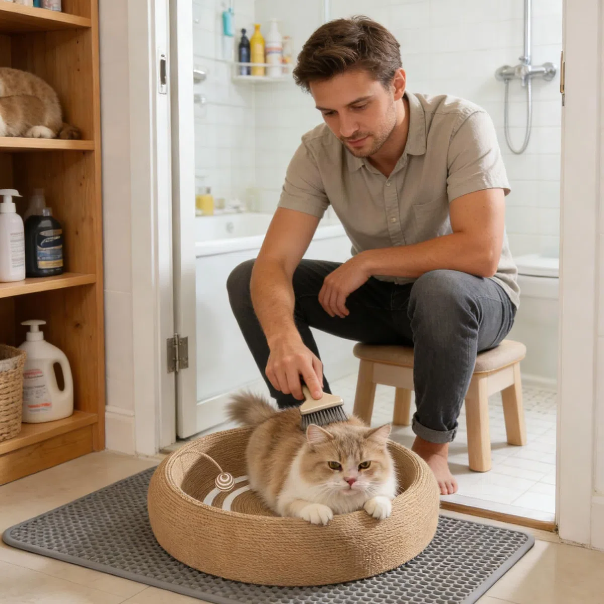 Raspador para gatos en forma de nido | Alfombra de garras de sisal Protector de muebles - Alfombra Raspador Garras de gato | para casa apartamento salón, dormitorio suelo sofá