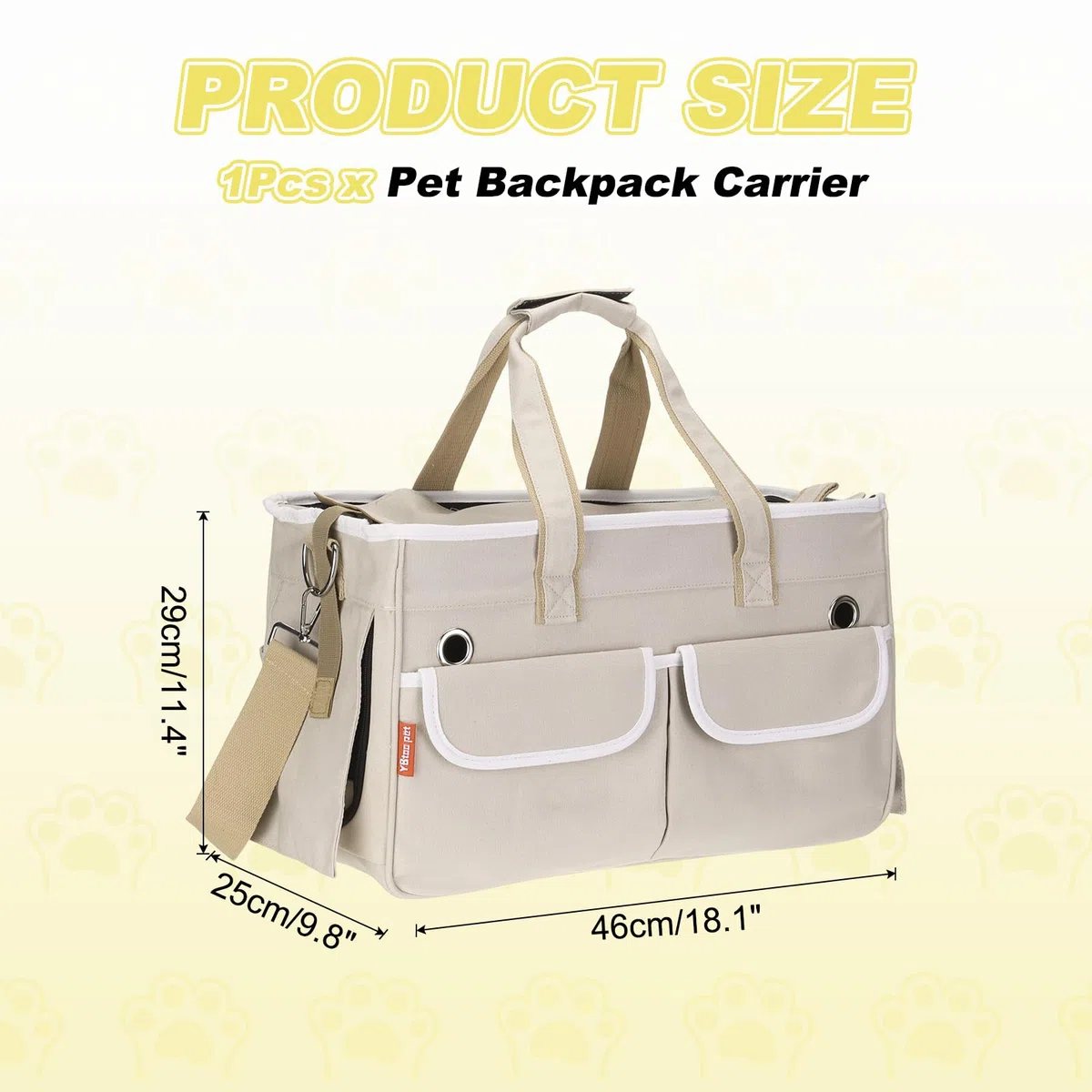 QUARKZMAN Transportador para Gatos para Mascotas, Cubierta Enrollable, Transportador para Perros Transpirable Bolsa De Viaje para Mascotas hasta 16.5 Lbs (Caqui),