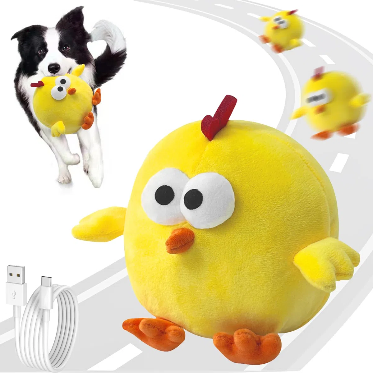 Juguetes interactivos para perros, juguetes para cachorros para mantenerlos ocupados, juguetes chirriantes recargables para perros, juguete masticable de peluche para perros pequeños para