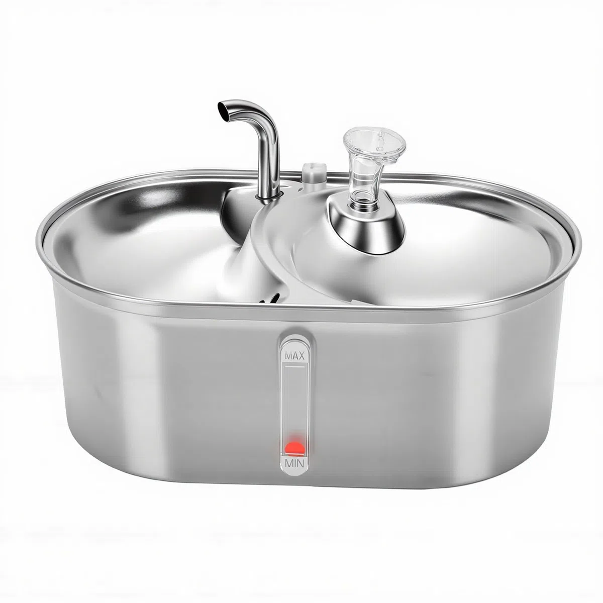 Diyeeni Fuente de Agua para Gatos de Acero Inoxidable, Dispensador Automático de Comida para Gatos de 3L, Bebedero Temporizado para Mascotas, Alimentador de Cuenco de Agua Corriente