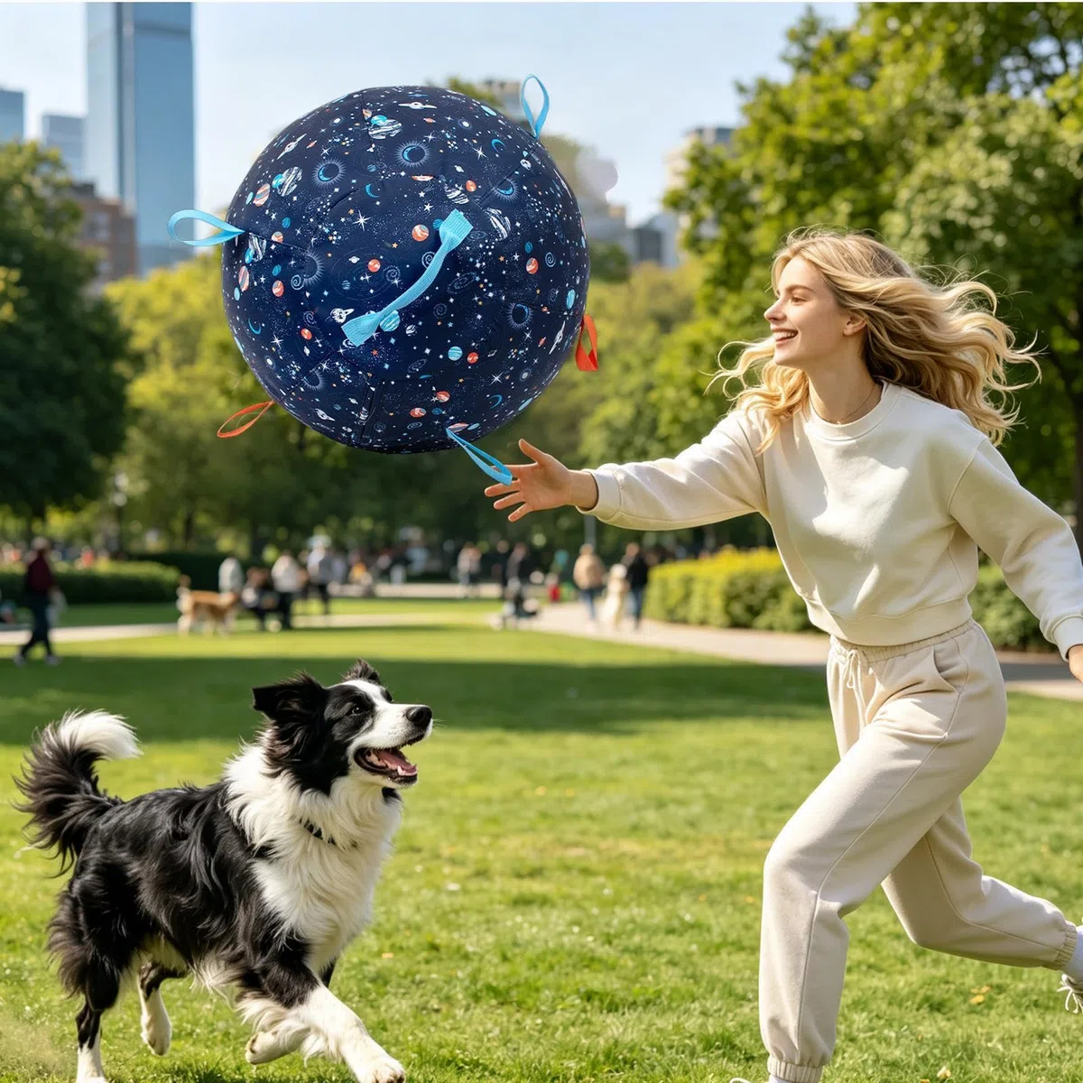 Pelota de pastoreo Hinchable Antiexplosión con Asas Juegos Aire Libre | Pelota De Pastoreo Instintiva Exterior Juguete Perros Pequeña Mediana Mascota Ocupada Estimulación