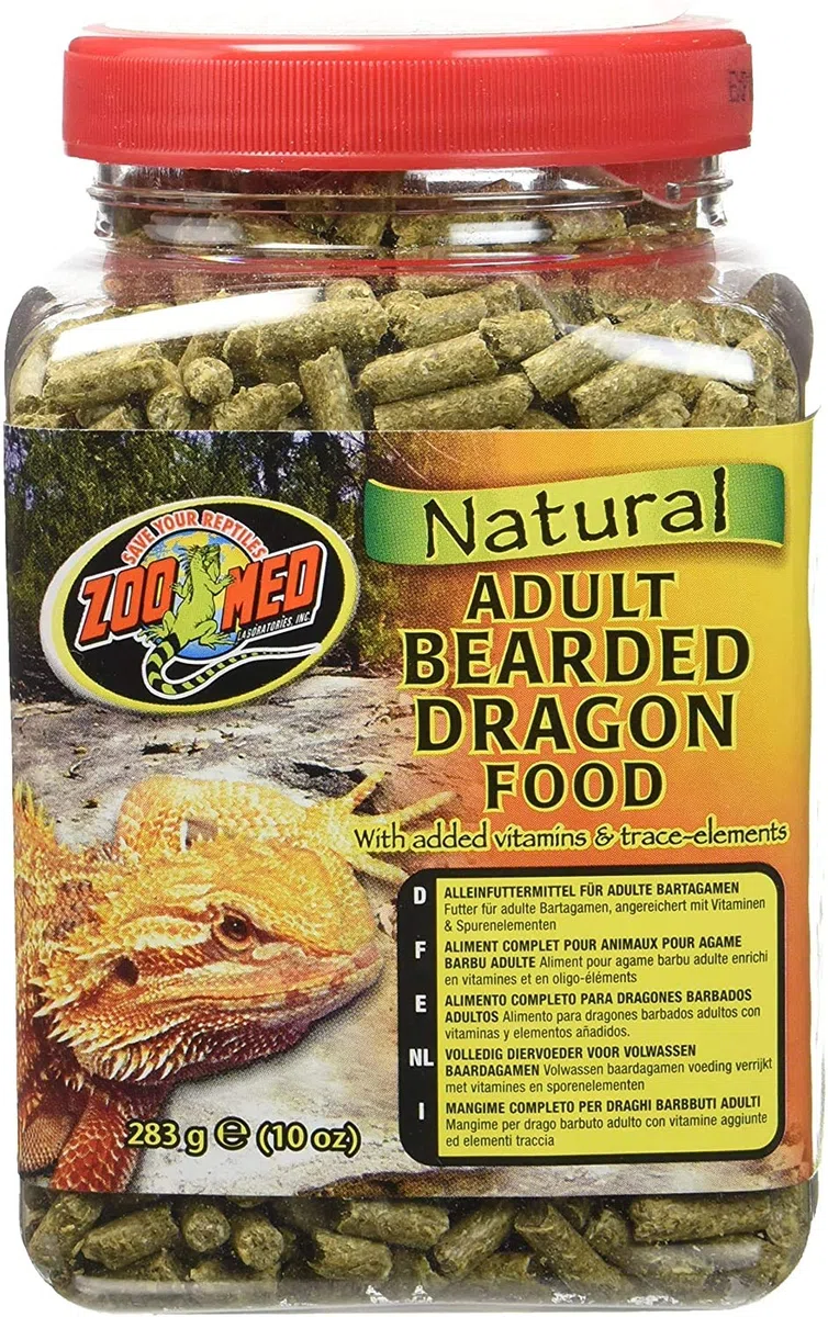 Zoo Med Adult Bearded Dragon Food with Added Vitamins 10-Ounce - 6 Pack