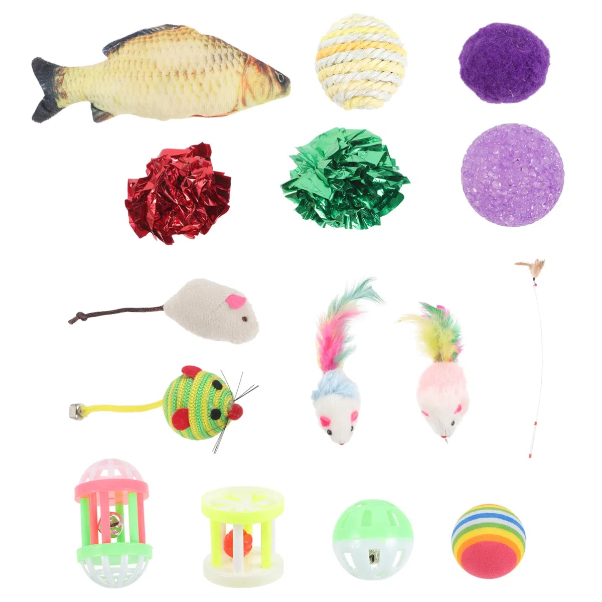 FRCOLOR 32 Piezas Juguete para Gatos Gatito Juguete masticable Catnip Gato Bolas Iris Juguetes Juguetes para Mascotas Juguetes para Mascotas Juguetes para Mascotas favorecido ratón Falso