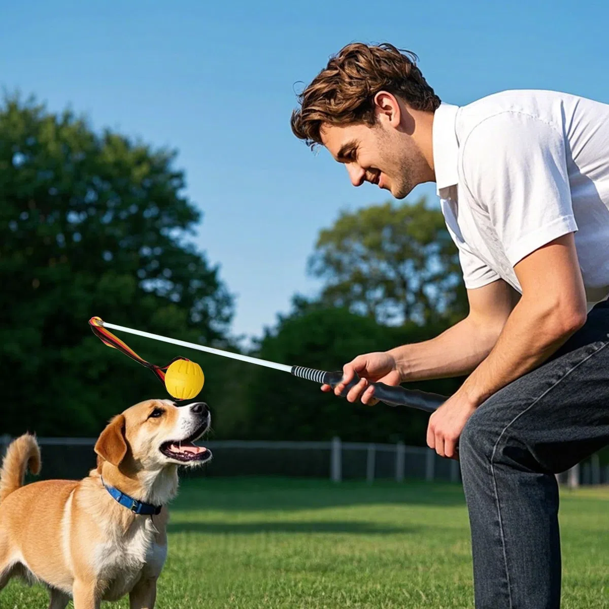 Bastón de coqueteo resistente para perros grandes | Palo de entrenamiento para cachorros interactivo, juguete de tira y afloja para mascotas para jardín trasero