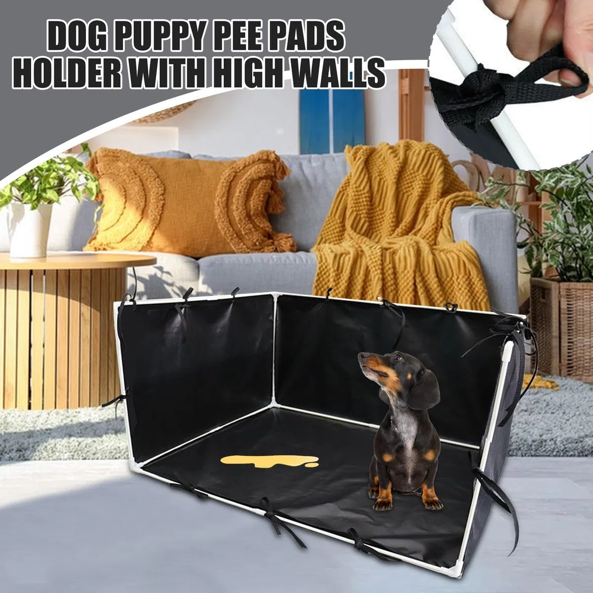 Pee Pad Sporter para Perros, portavasos para Perros | Bandeja de Entrenamiento de Cachorros con protección de Salpicaduras | Soporte de Almohadilla de de Cachorros Impermeable para Bulldog