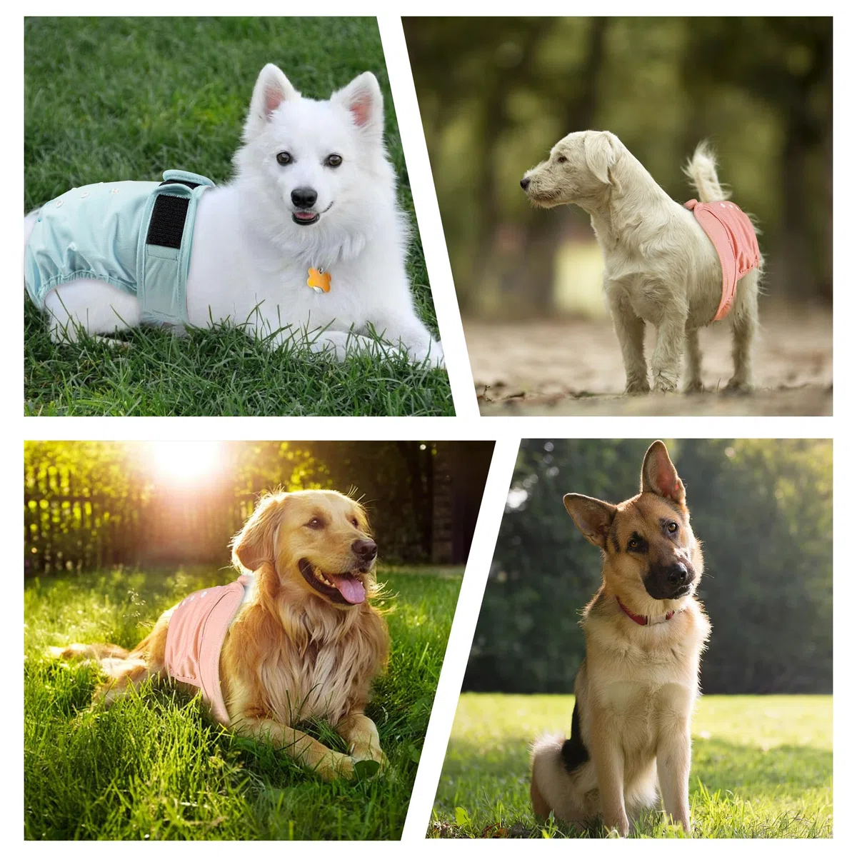 Paquete de 3 pañales reutilizables para perras, pañales lavables para perros, pañales altamente absorbentes para perros, falda ajustable a prueba de fugas para cachorros, para calor,