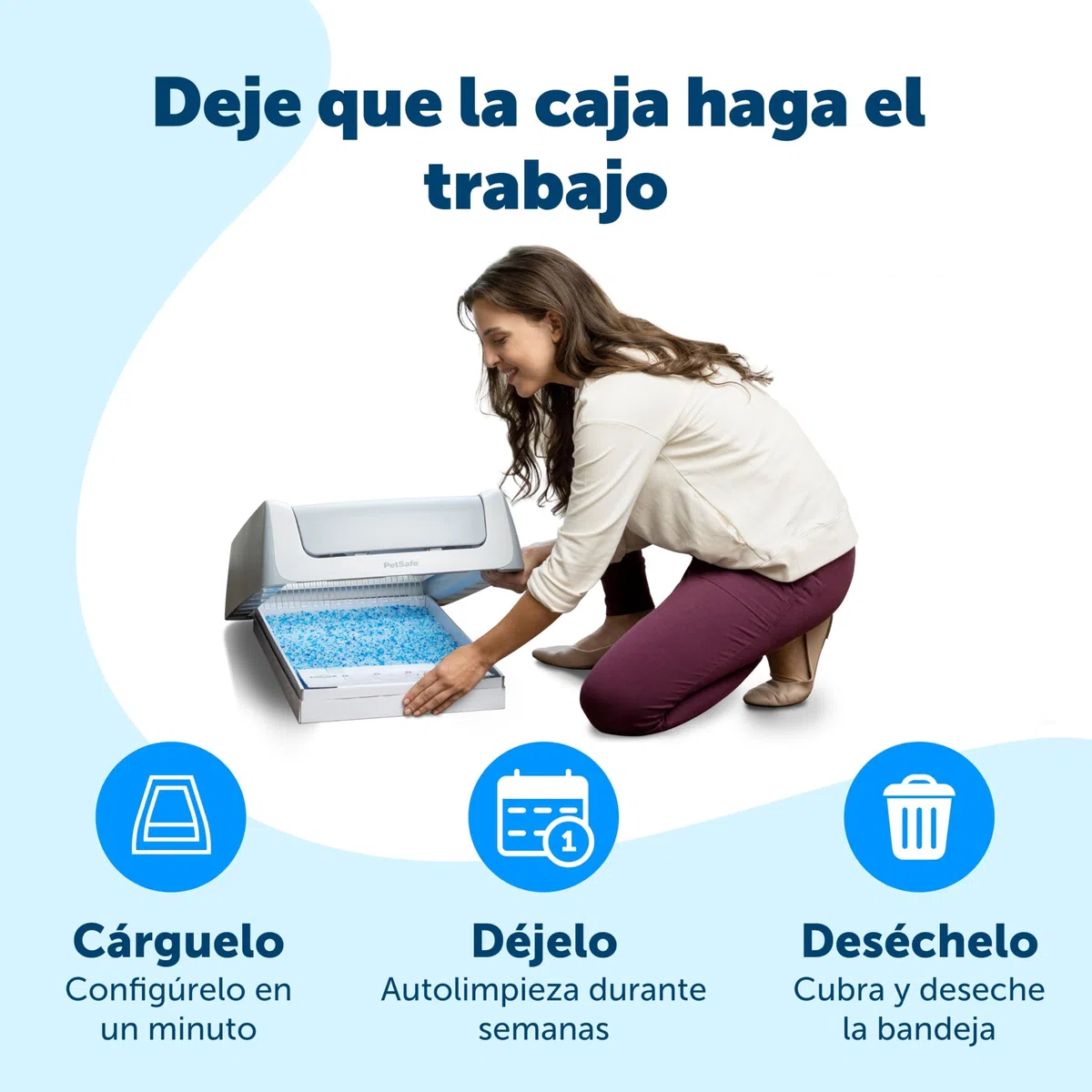PetSafe ScoopFree Arenero Autolimpiante, Segunda Generación | Sin Necesidad de Limpiar, Control Superior de Olores, Monitorización de Salud