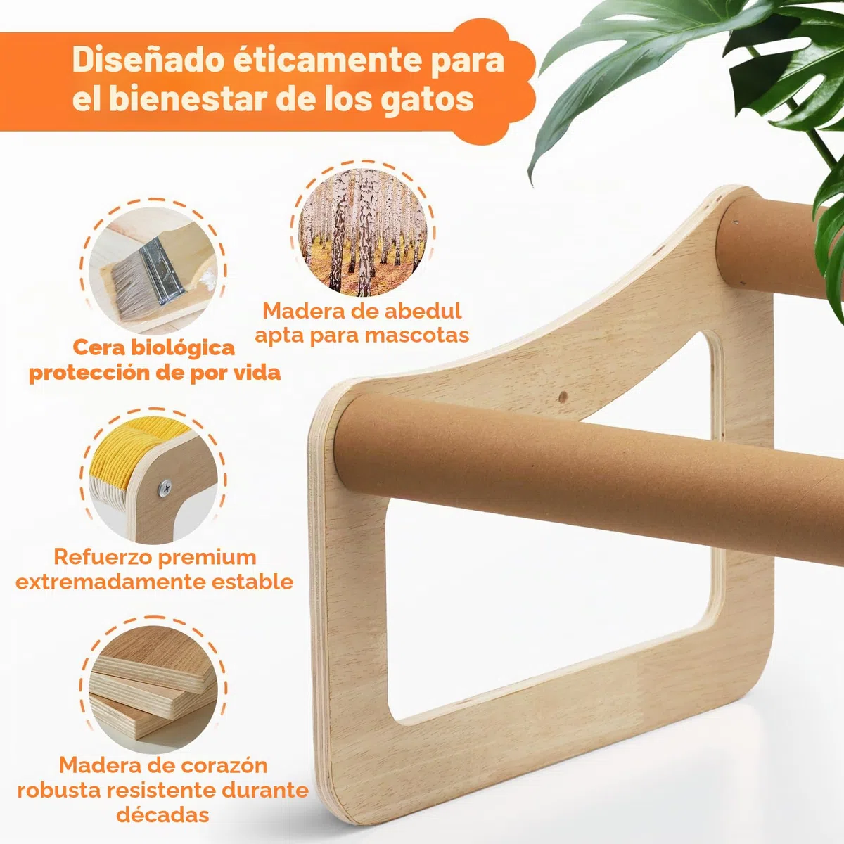 Cama elevada para gatos de madera, sofá para gatos amarillo sol, 53 x 40 cm, silla de gato moderna con funda de colchón extraíble, soporta hasta 15 kg