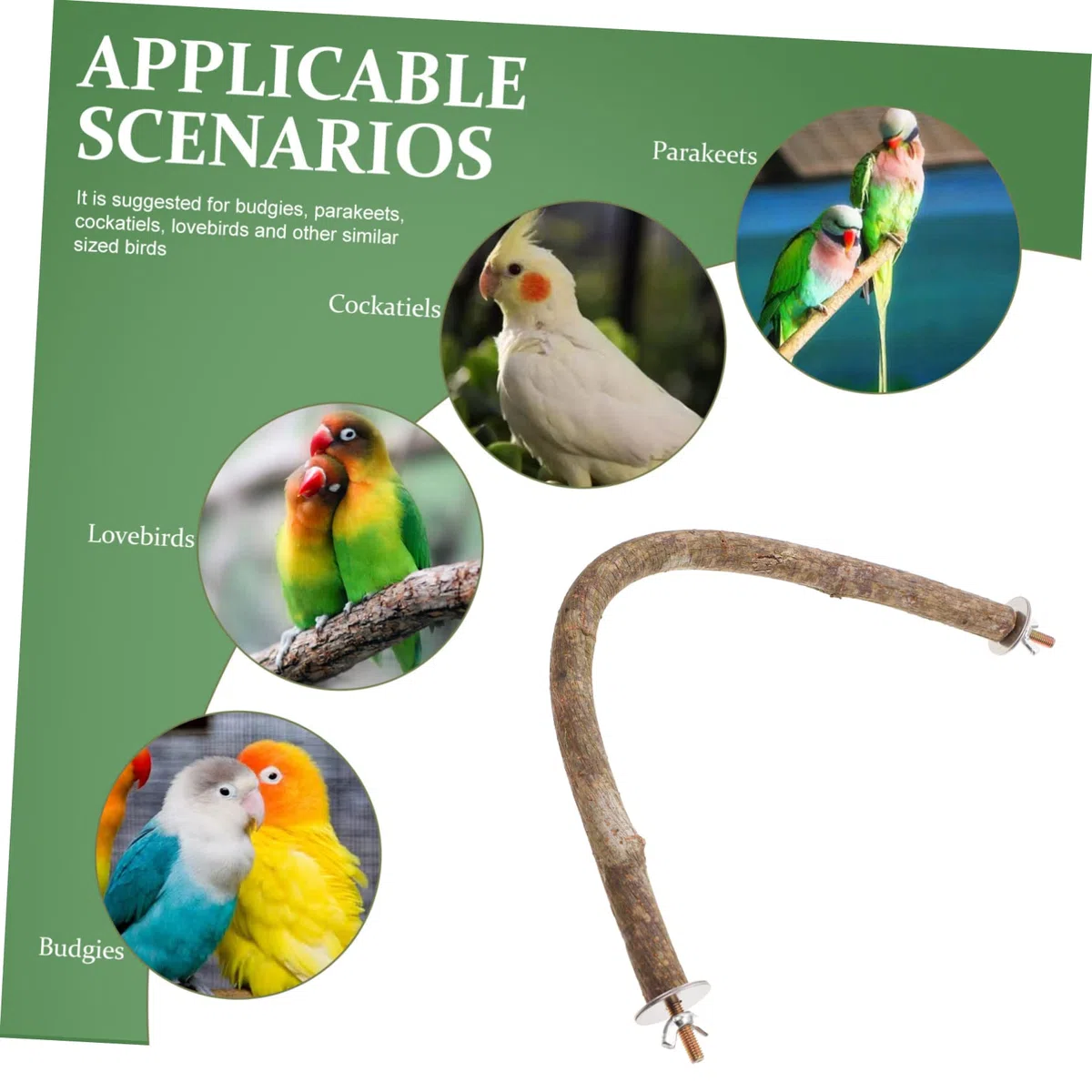 Yardwe 3piezas Percha De Madera para Aves Soporte para Entrenamiento De Juguete para Masticar y Ejercicio De Pies Accesorio Natural para Jaulas De Aves