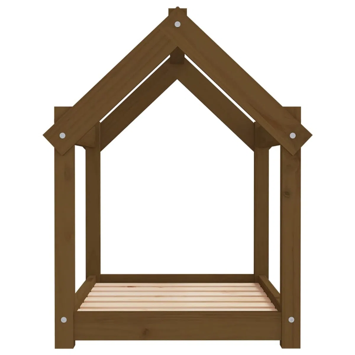 LAPOOH Cama para Perros Madera Maciza Pino marrón Miel 71x55x70 cm, Colchon Perro, Cuna Perro, Cama Mascota, Dog Bed, Cama para Perros Y Gatos