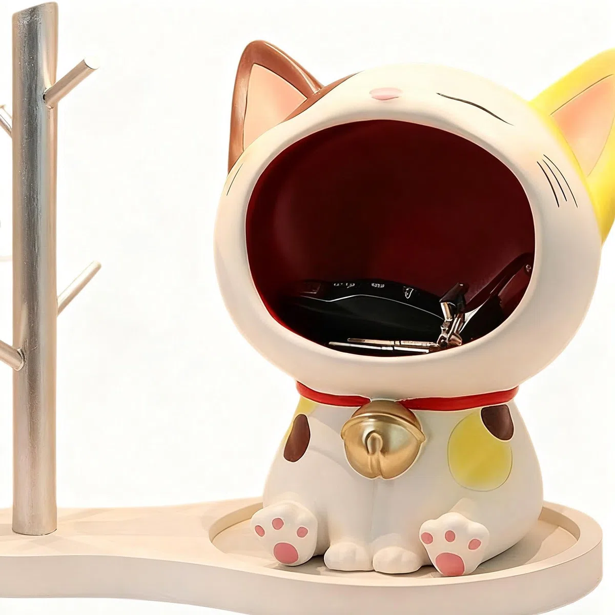 Bol Para Llaves Figura De Gato De Pie Estatuilla Escultura | Cuenco Decorativo Para Llaves Y Dulces de Entrada Sala Dormitorio Gabinete Caramelos