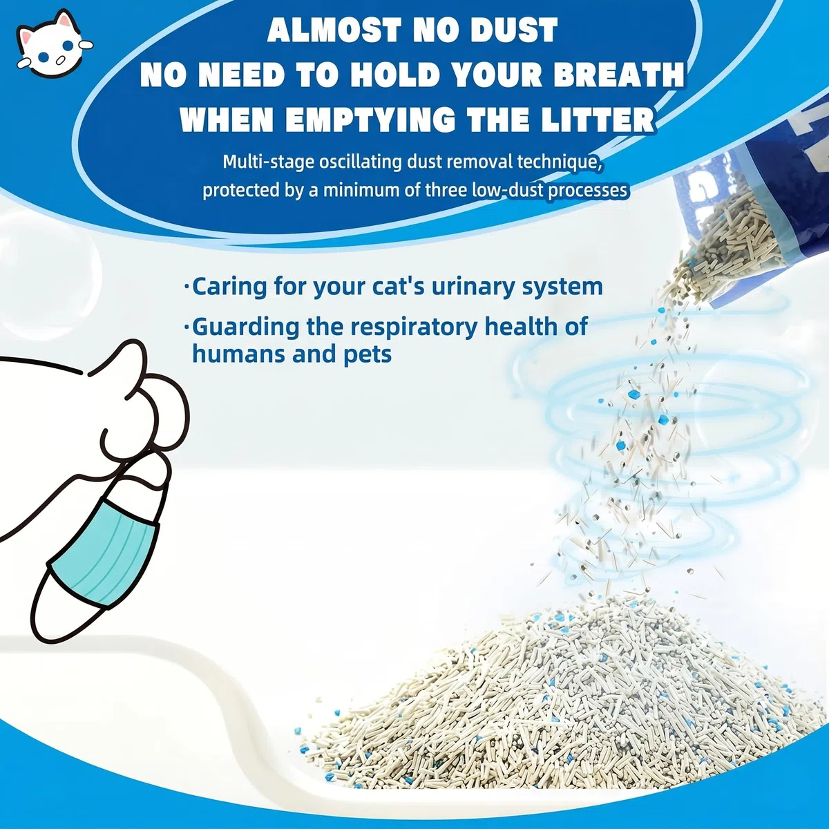 NIKORO Arena mixta para gatos, arena para gatos fuerte aglutinante, control de olores y sin perfume, ultra absorbente, desechable, bentonita, tofu, sin polvo, sin olor, 21 libras (5.29 libras x 4