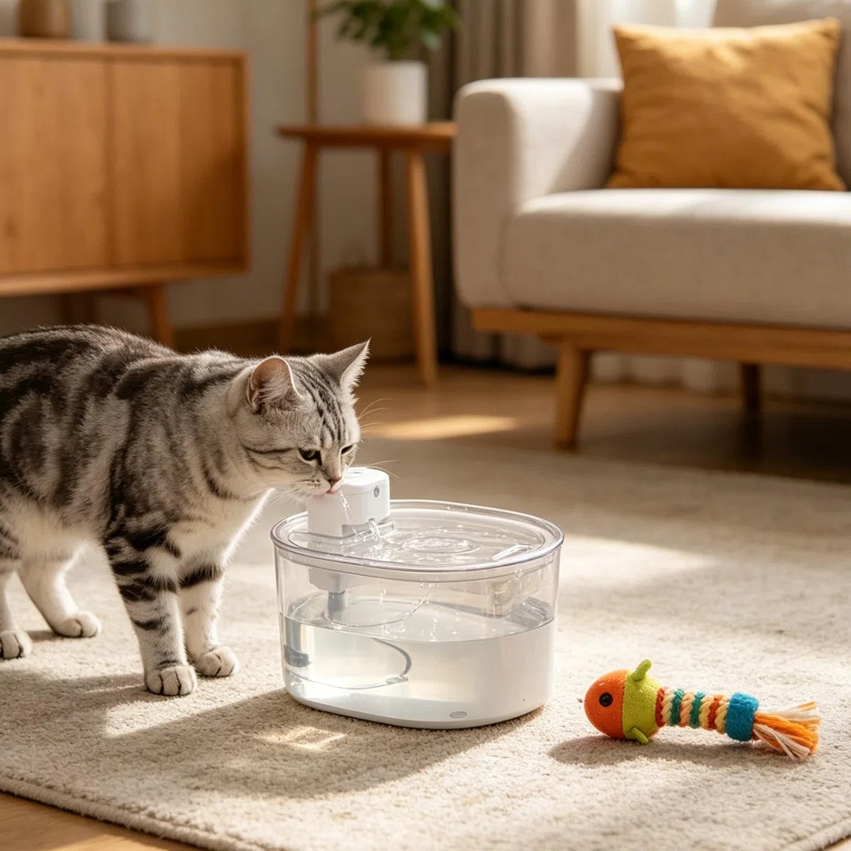 Fuente De Agua Para Mascotas Bebedero Automático Recargable de Agua de 3L | Fuente Agua De Perros Cachorros Perros y Animales Interiores Escritorio Mesa Beber Agua