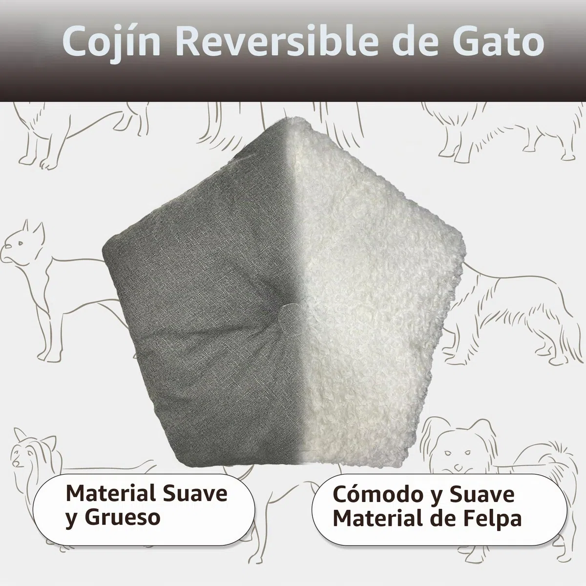 Tienda de campaña para mascotas con cojín grueso para gatos/perros, cama extraíble y lavable, casa de juegos para cachorros, tiendas de campaña para gatos, 60 x 60 x 70 cm